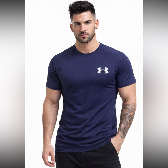 Under Armour Other - Under Armour HeatGear Men's Medium Navy Blue Compression Short Sleeve T-Shirt